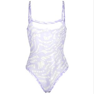 Skims Summer Mesh Strappy Bodysuit Color Lilac Swirl Size Small NWT